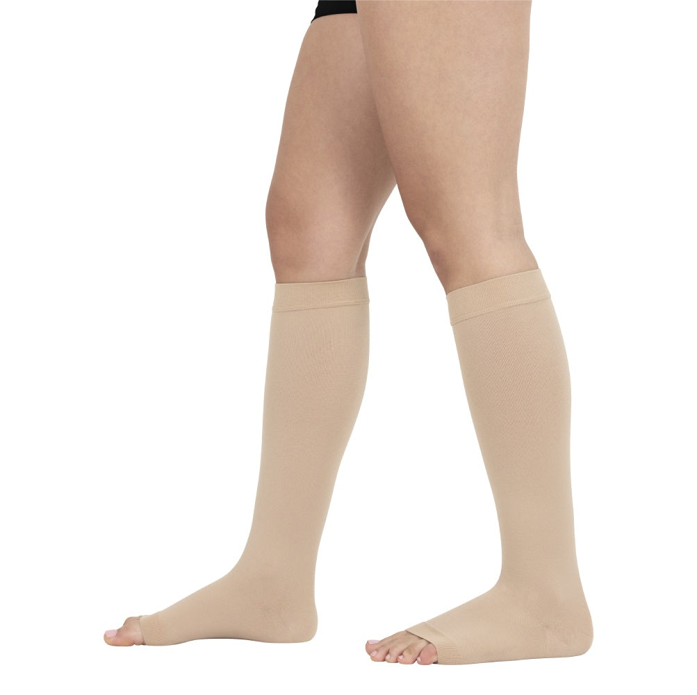Knee High Open Toe Graduated Compression Stockings 20-30mmHg