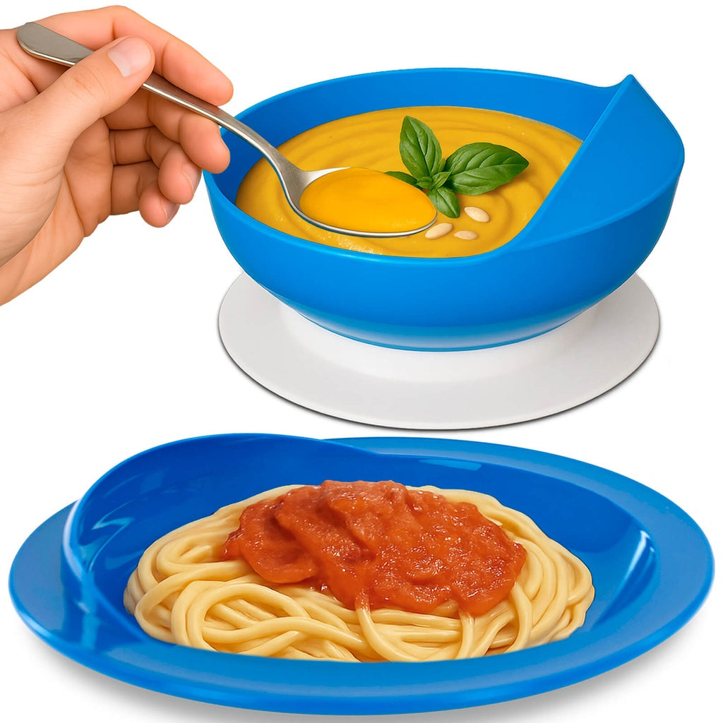 Spill-Proof Scoop Bowl &amp; Plate Set
