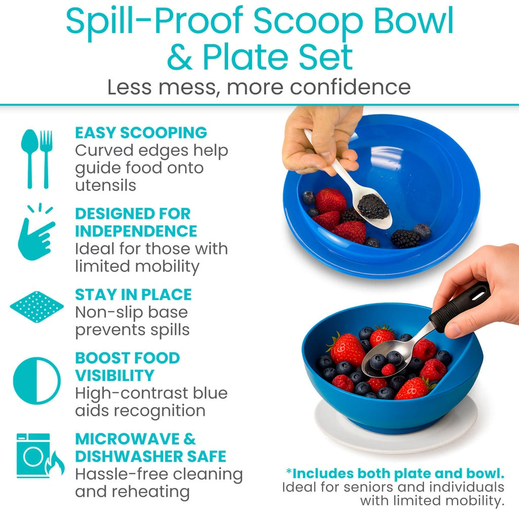 Spill-Proof Scoop Bowl &amp; Plate Set