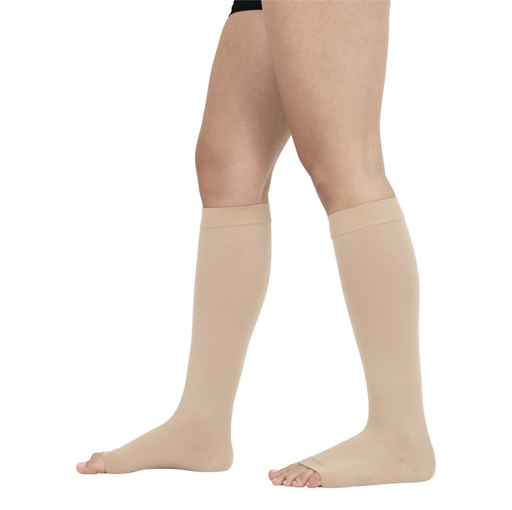Knee High Open Toe Graduated Compression Stockings 20-30mmHg